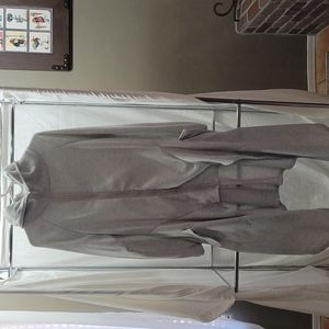 Womens long zip up hooded sweater.